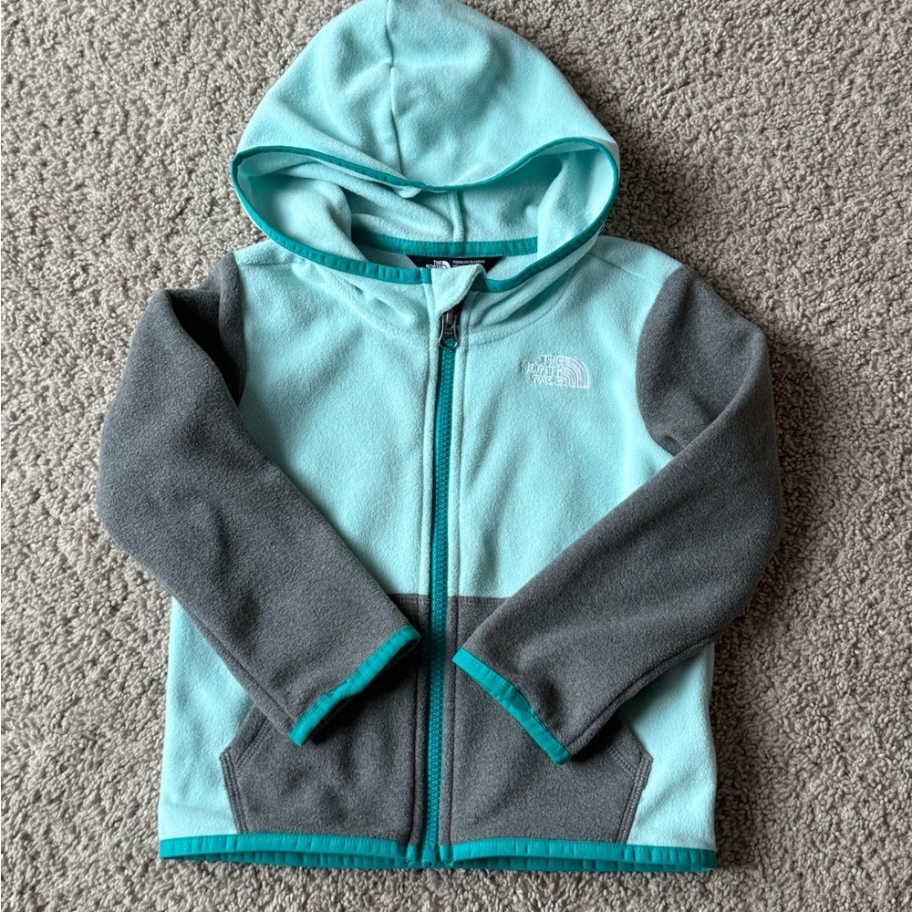 North Face Toddler's Teal and Gray Fleece